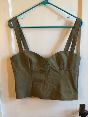 Camila Coelho Gigi Bustier Top in Olive Green